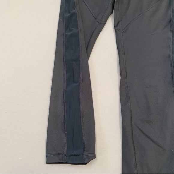 GLYDER black mesh stripe crops cropped yoga workout leggings, M. - Picture 2 of 8